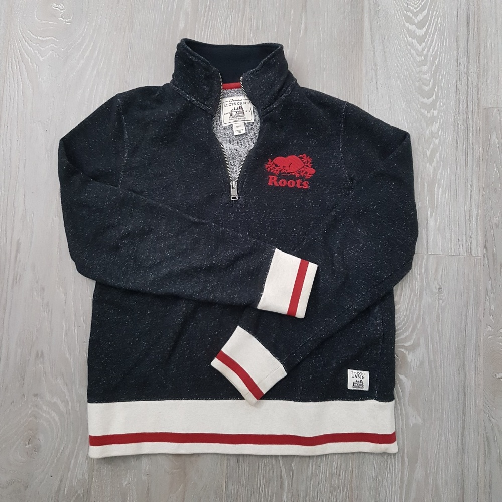 Roots 1/4 Zip Stein Sweater Size S